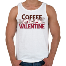 PRINTFASHION Kávérajongó - Coffee is my Valentine - Férfi atléta - Fehér