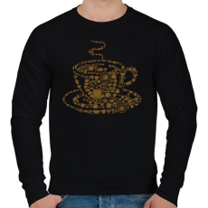 PRINTFASHION Kávés csésze - Férfi pulóver - Fekete