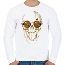 PRINTFASHION Kávés koponya - Férfi pulóver - Fehér férfi pulóver, kardigán