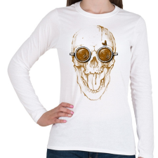 PRINTFASHION Kávés koponya - Női hosszú ujjú póló - Fehér női póló