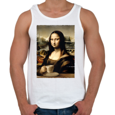 PRINTFASHION Kávés Mona Lisa - Férfi atléta - Fehér