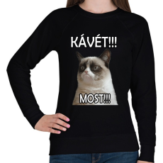 PRINTFASHION Kávét követelek! - Női pulóver - Fekete