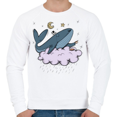 PRINTFASHION Kávézó bálna - Férfi pulóver - Fehér