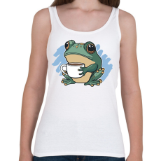 PRINTFASHION Kávézó béka - Női atléta - Fehér