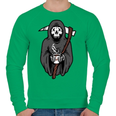 PRINTFASHION Kávézó kaszás - Férfi pulóver - Zöld