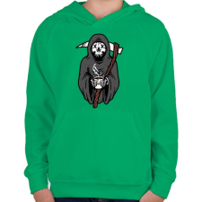 PRINTFASHION Kávézó kaszás - Gyerek kapucnis pulóver - Zöld gyerek pulóver, kardigán