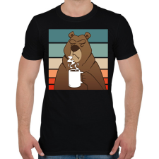 PRINTFASHION Kávézó medve - Férfi póló - Fekete férfi póló