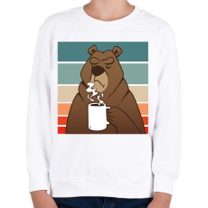 PRINTFASHION Kávézó medve - Gyerek pulóver - Fehér