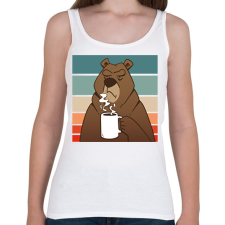 PRINTFASHION Kávézó medve - Női atléta - Fehér női trikó
