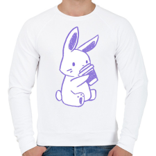 PRINTFASHION Kávézó nyuszi - Férfi pulóver - Fehér férfi pulóver, kardigán