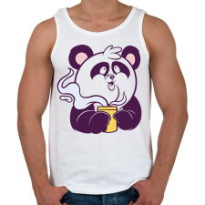 PRINTFASHION Kávézó panda - Férfi atléta - Fehér atléta, trikó
