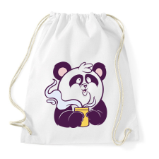 PRINTFASHION Kávézó panda - Sportzsák, Tornazsák - Fehér tornazsák