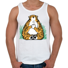 PRINTFASHION Kávézó tigris - Férfi atléta - Fehér atléta, trikó