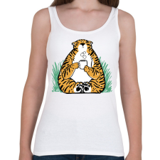 PRINTFASHION Kávézó tigris - Női atléta - Fehér női trikó