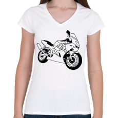 PRINTFASHION kawaff - Női V-nyakú póló - Fehér