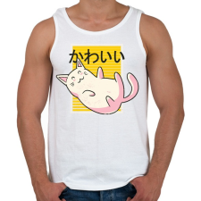 PRINTFASHION Kawaii cica - Férfi atléta - Fehér atléta, trikó