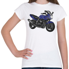 PRINTFASHION kawasaki zr7 kék - Női póló - Fehér