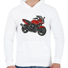 PRINTFASHION kawasaki zr7 piros - Férfi kapucnis pulóver - Fehér