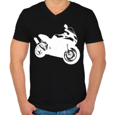 PRINTFASHION kawasaki zx6r - Férfi V-nyakú póló - Fekete férfi póló