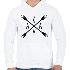 PRINTFASHION Kayak - evezőkkel - Férfi kapucnis pulóver - Fehér férfi pulóver, kardigán