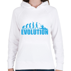 PRINTFASHION Kayak evolution - Női kapucnis pulóver - Fehér