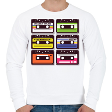 PRINTFASHION Kazetták - Férfi pulóver - Fehér férfi pulóver, kardigán