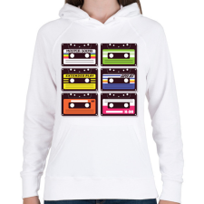 PRINTFASHION Kazetták - Női kapucnis pulóver - Fehér női pulóver, kardigán