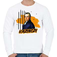 PRINTFASHION Kazinczy Ferenc - Férfi pulóver - Fehér