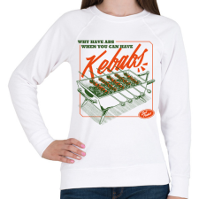 PRINTFASHION Kebabos szlogen - Női pulóver - Fehér női póló