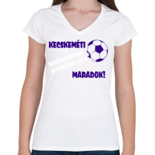 PRINTFASHION Kecskeméti drukker - Női V-nyakú póló - Fehér női póló