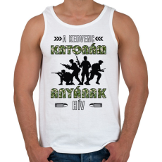 PRINTFASHION Kedvenc katonám - Anya - Férfi atléta - Fehér