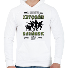 PRINTFASHION Kedvenc katonám - Anya - Férfi kapucnis pulóver - Fehér férfi pulóver, kardigán