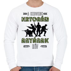 PRINTFASHION Kedvenc katonám - Anya - Férfi pulóver - Fehér