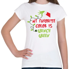 PRINTFASHION Kedvenc szinem a grincs - Női póló - Fehér