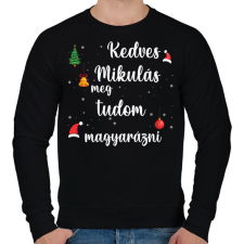 PRINTFASHION Kedves Mikulás meg tudom magyarázni - Férfi pulóver - Fekete férfi pulóver, kardigán