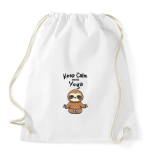 PRINTFASHION Keep calm and do yoga - Sportzsák, Tornazsák - Fehér tornazsák