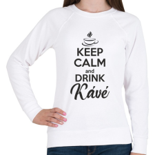 PRINTFASHION Keep calm and drink kávé - Női pulóver - Fehér női pulóver, kardigán