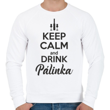 PRINTFASHION Keep calm and drink pálinka - Férfi pulóver - Fehér férfi pulóver, kardigán