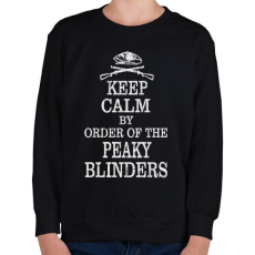 PRINTFASHION Keep calm and order - Gyerek pulóver - Fekete