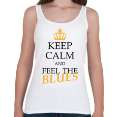 PRINTFASHION Keep calm - Blues - Női atléta - Fehér