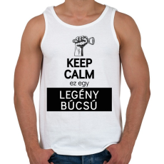 PRINTFASHION Keep calm ez egy legénybúcsú - Férfi atléta - Fehér