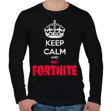 PRINTFASHION Keep Calm Fortnite - Férfi hosszú ujjú póló - Fekete