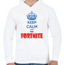 PRINTFASHION Keep Calm Fortnite - Férfi kapucnis pulóver - Fehér