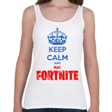 PRINTFASHION Keep Calm Fortnite - Női atléta - Fehér női trikó