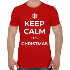 PRINTFASHION KEEP CALM IT'S CHRISTMAS - Férfi póló - Piros férfi póló