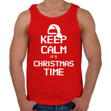PRINTFASHION KEEP CALM ITS CHRISTMAS TIME - Férfi atléta - Piros atléta, trikó