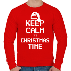 PRINTFASHION KEEP CALM ITS CHRISTMAS TIME - Férfi pulóver - Piros