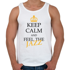PRINTFASHION Keep calm - Jazz - Férfi atléta - Fehér