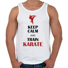 PRINTFASHION Keep calm - Karate - Férfi atléta - Fehér atléta, trikó