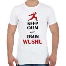 PRINTFASHION Keep calm - Wushu - Férfi póló - Fehér
